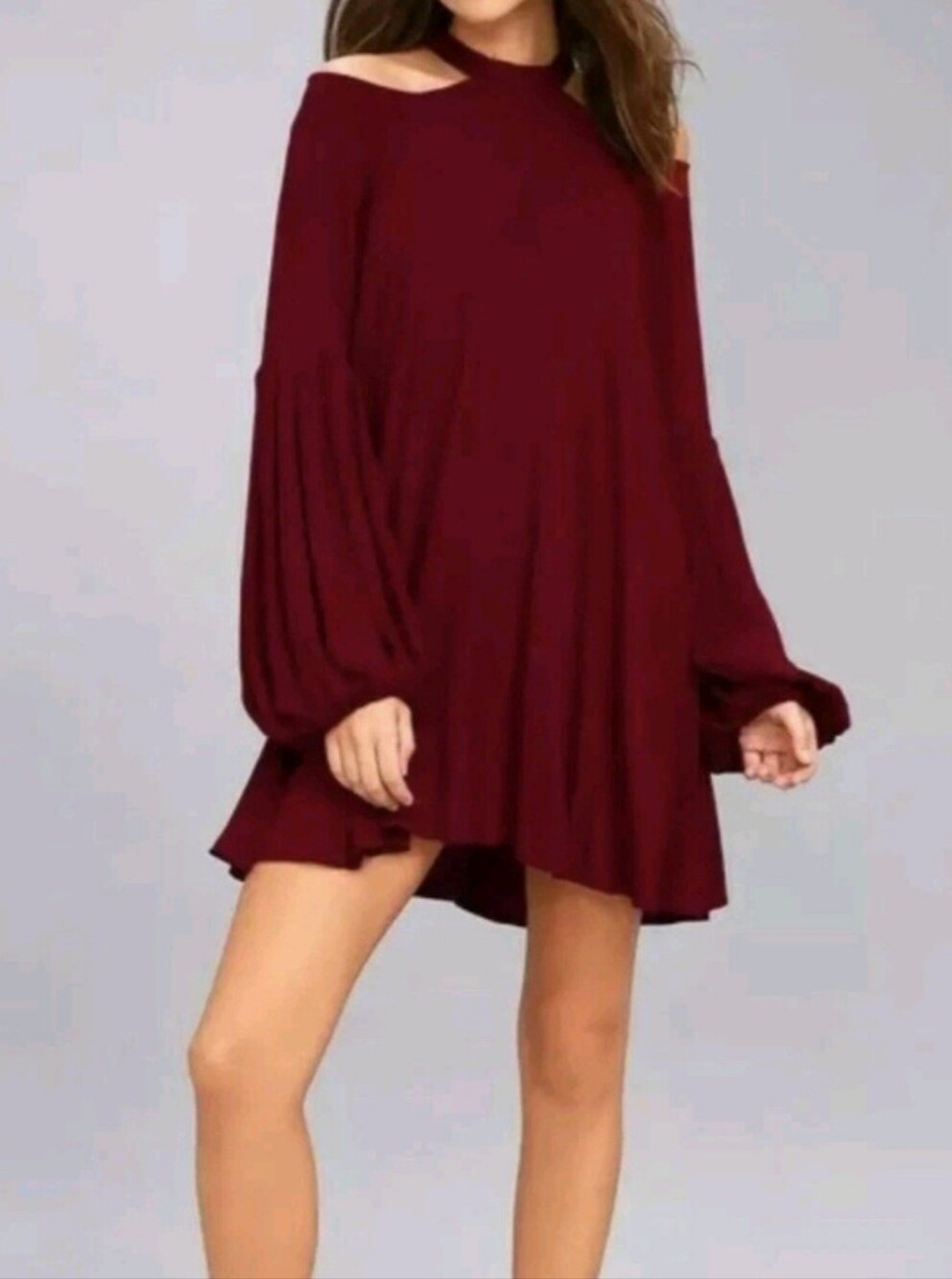 Free People Burgundy Women's Dress - Deep Wine Color